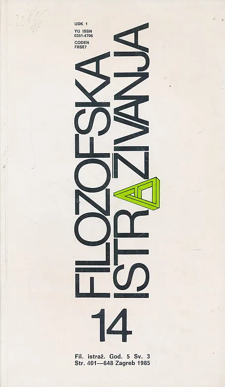 Filozofska istraživanja 14/1985
