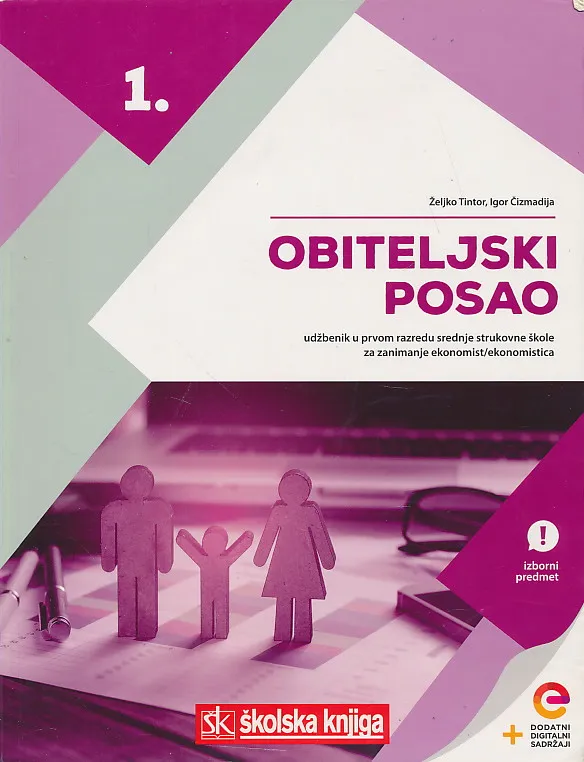 Obiteljski posao udžbenik u prvom razredu srednje strukovne škole za zanimanje ekonomist/ekonomistica