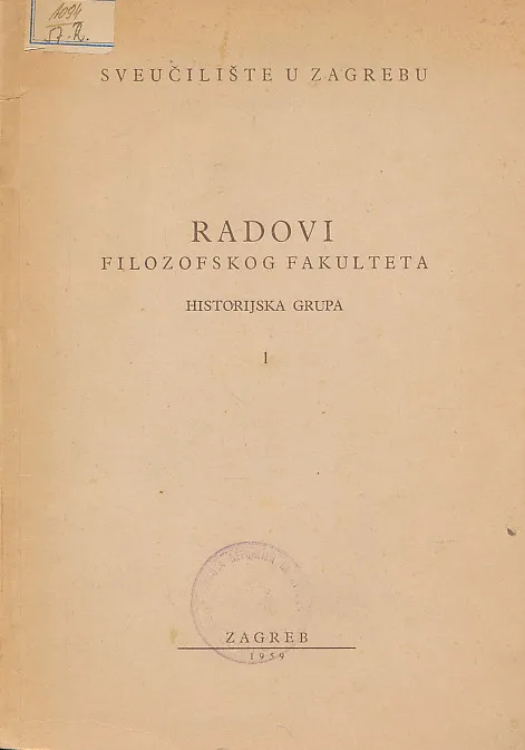 Radovi Filozofskog fakulteta, Historijska grupa 1