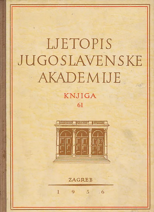 Ljetopis JAZU za godinu 1954., knjiga 61