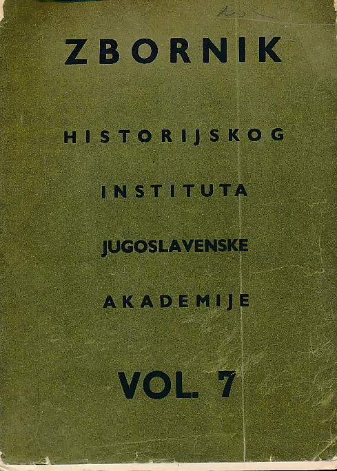 Zbornik historijskog instituta JAZU 7 1974