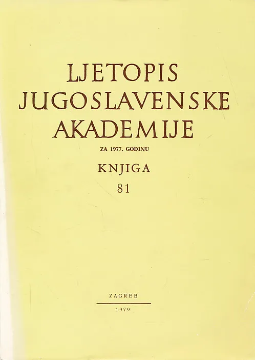 Ljetopis JAZU za 1977. godinu, knjiga 81