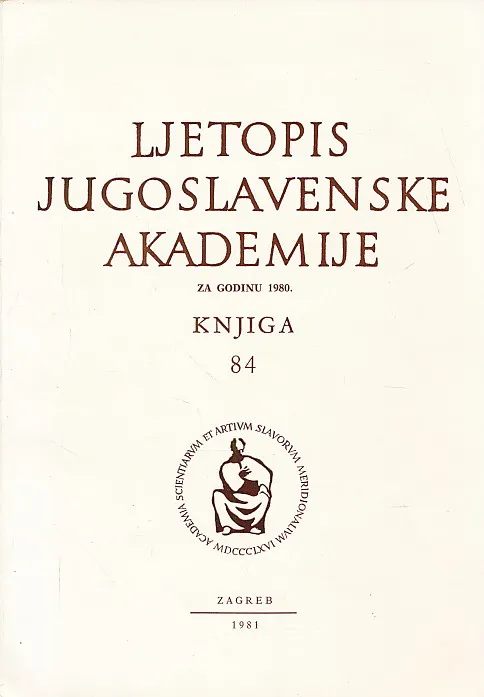 Ljetopis JAZU za godinu 1980., knjiga 84