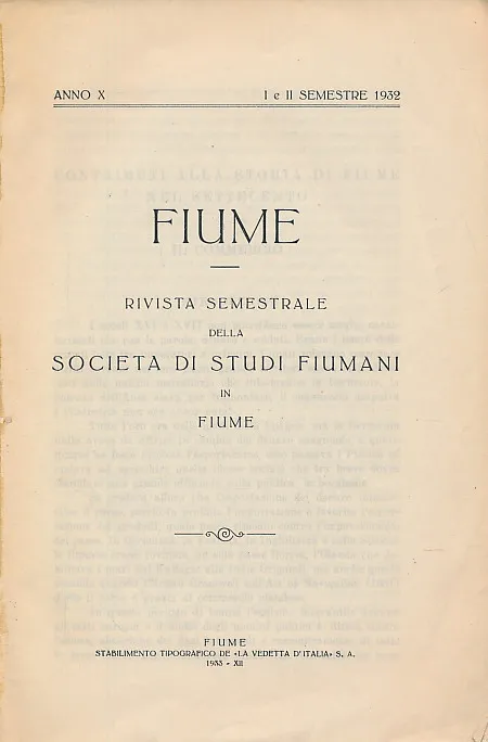 Fiume I e II semestre 1932