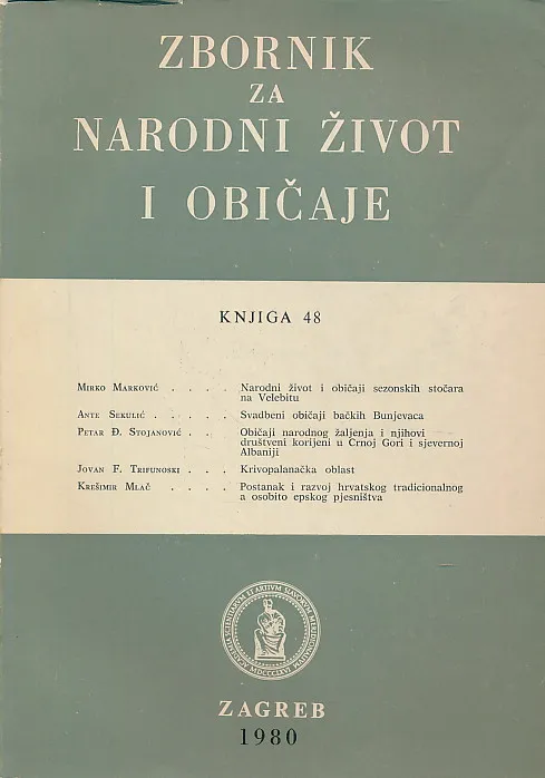 Zbornik za narodni život i običaje, knjiga 48/1980