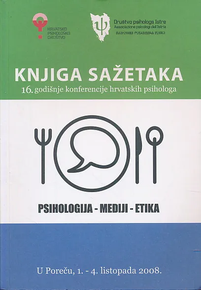 Knjiga sažetaka - Psihologija - mediji - etika
