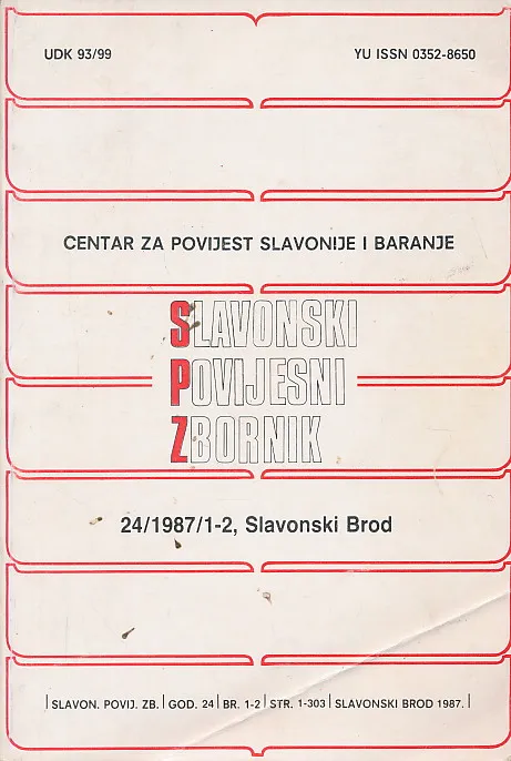 Slavonski povijesni zbornik 24/1987/1-2