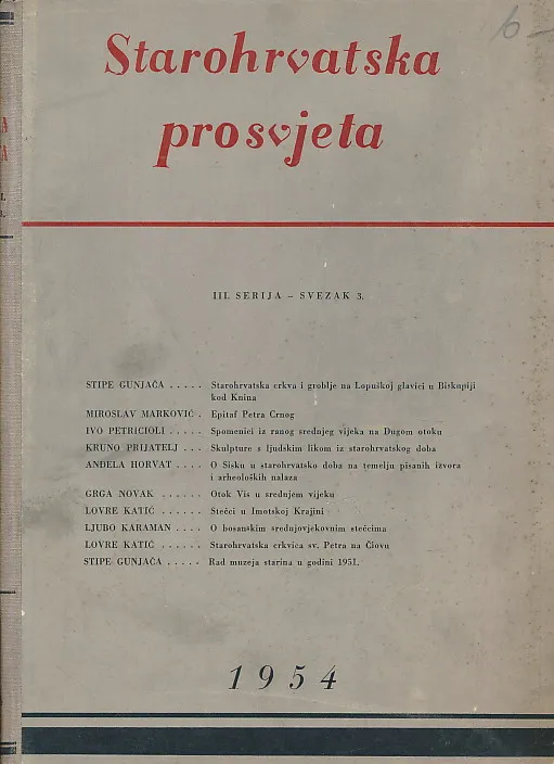 Starohrvatska prosvjeta, serija III. sv. 3/1954