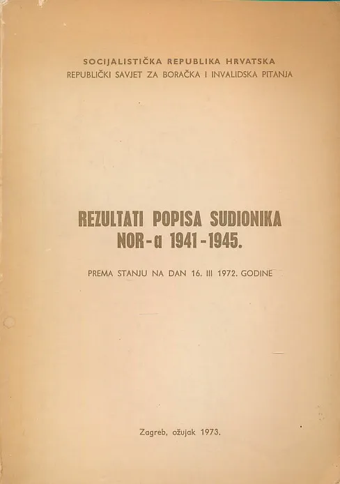 Rezultati popisa sudionika NOR-a 1941-1945.