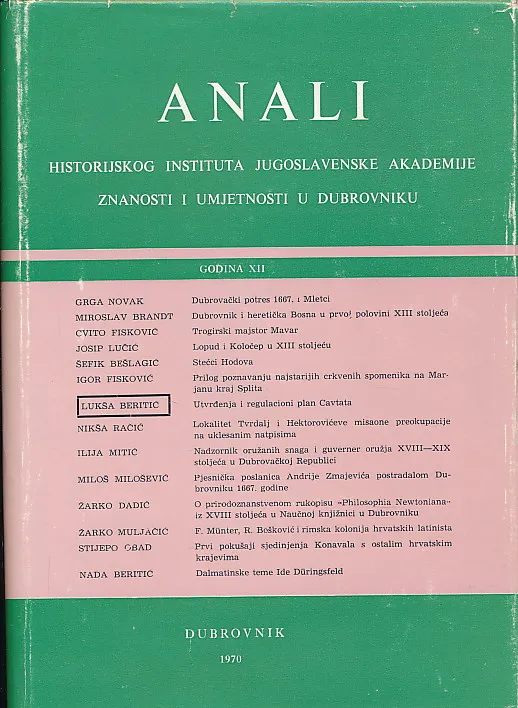 Anali Historijskog instituta JAZU u Dubrovniku god. XII
