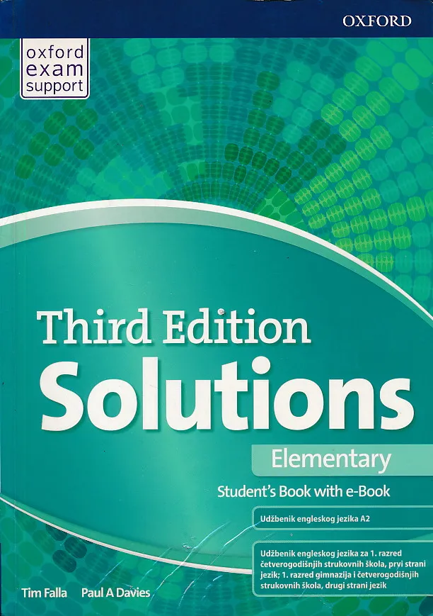 Solutions Third Edition Elementary Student's Book with e-Book udžbenik engleskog jezika A2