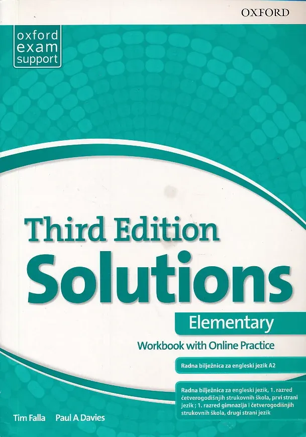 Solutions Third Edition Elementary Workbook with Online Practice radna bilježnica za engleski jezik A2