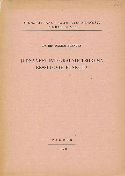 Jedna vrst integralnih teorema Besselovih funkcija