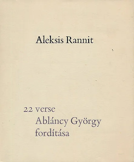 22 verse Ablancy Gyorgy forditasa