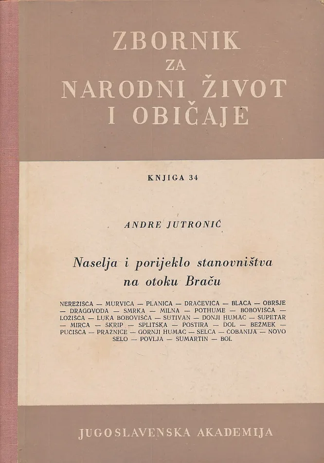 Zbornik za narodni život i običaje Južnih Slavena. Knjiga 34/1950
