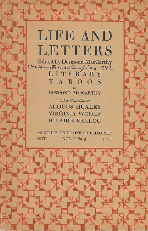 Life and Letters, Edited by Desmond