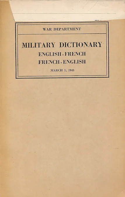 Military Dictionary English - French French - English