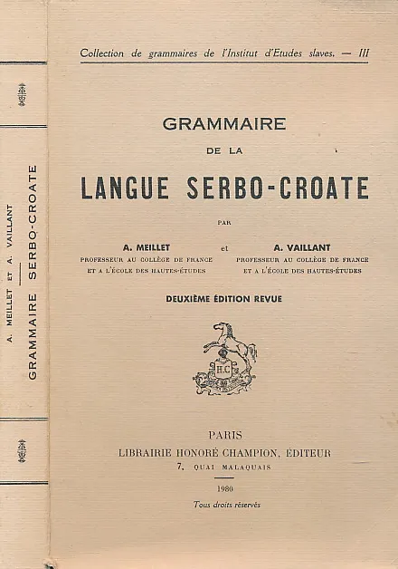 Grammaire de la langue serbo-croate