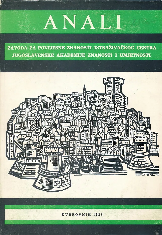 Anali Zavoda za povijesne znanosti istraživačkog centra JAZU. Svezak XXII-XXIII