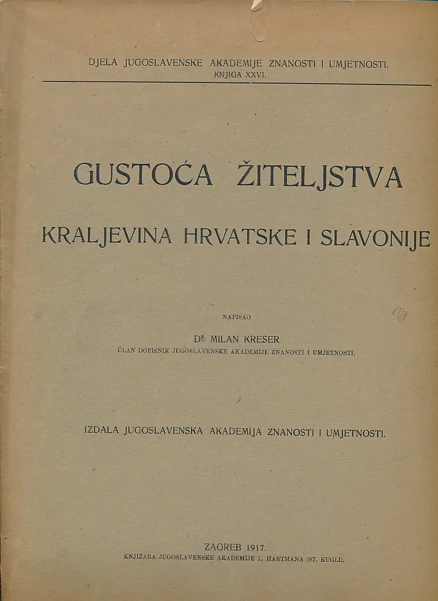 Gustoća žiteljstva Kraljevina Hrvatske i Slavonije