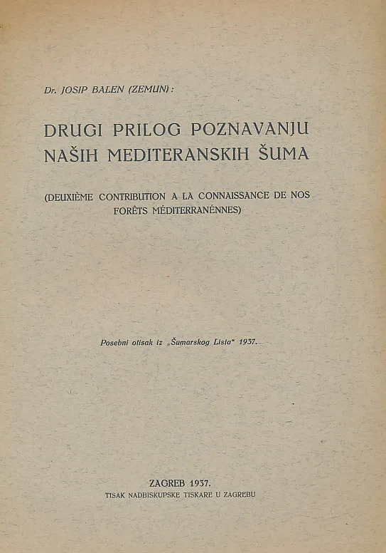 Drugi prilog poznavanju naših mediteranskih šuma