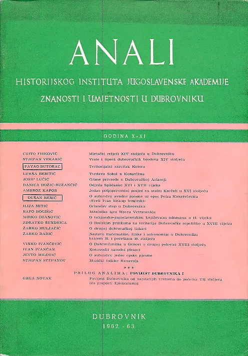 Anali Historijskog instituta JAZU u Dubrovniku god. X-XI