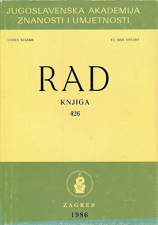 Rad JAZU 426/1986