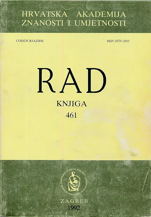 Rad HAZU 461/1992