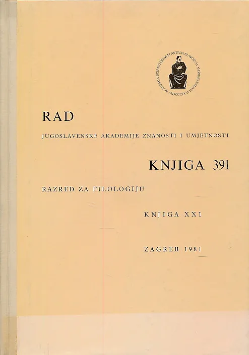 Rad JAZU 391/1981