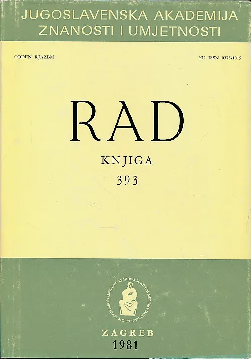 Rad JAZU 393 XX/1981