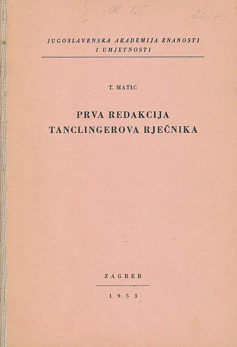 Prva redakcija Tanclingerova rječnika
