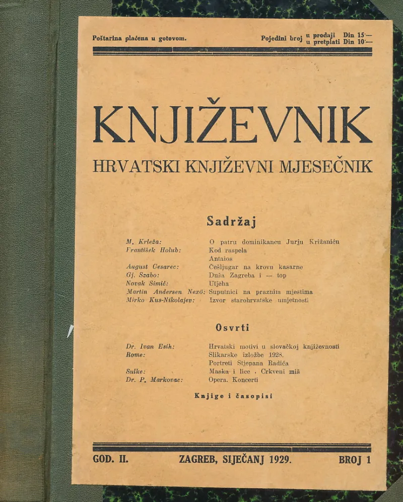 Književnik 1-12/1929