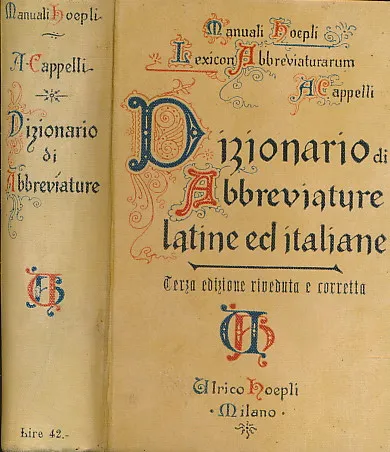 Dizionario di abbreviature latine ed italiane