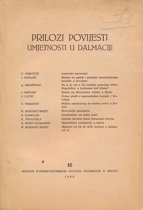 Prilozi povijesti umjetnosti u Dalmaciji 16