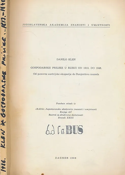 Gospodarske prilike u Rijeci od 1813. do 1848.