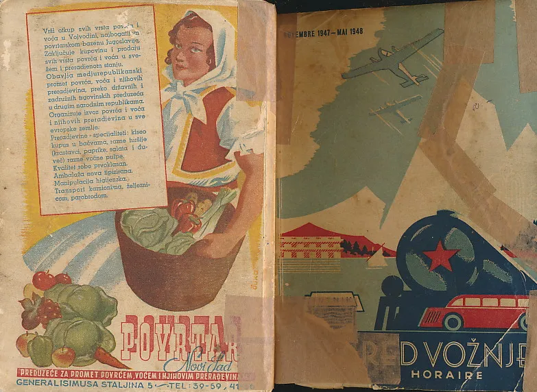 Putnikov red vožnje za železnički, parobrodski, vazdušni i autobusni saobraćaj. Novembar 1947