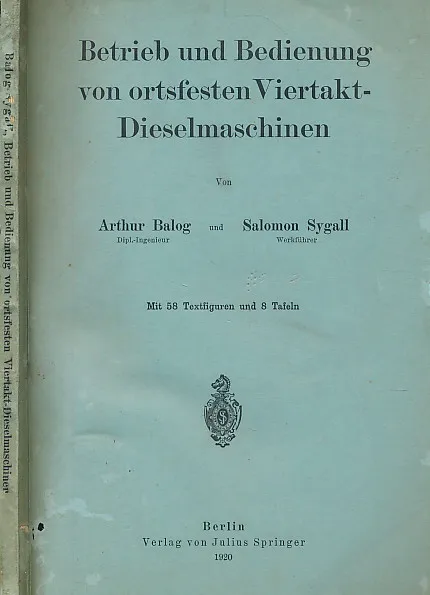 Betrieb und und Bedienung von ortsfesten Viertakt-Dieselmaschinen