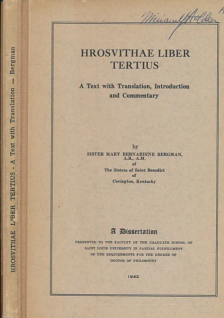 Hrosvithae Liber tertius