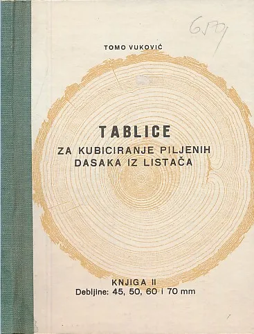 Tablice za kubiciranje piljenih dasaka iz listača