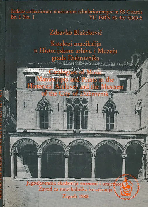 Katalozi muzikalija u Historijskom arhivu i Muzeju grada Dubrovnika