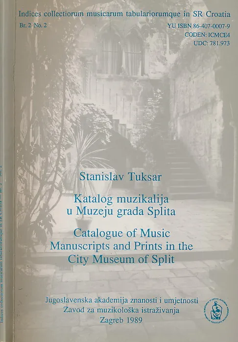 Katalog muzikalija u Muzeju grada Splita