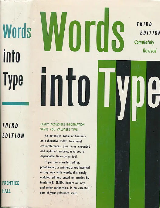 Words Into Type Third Edition