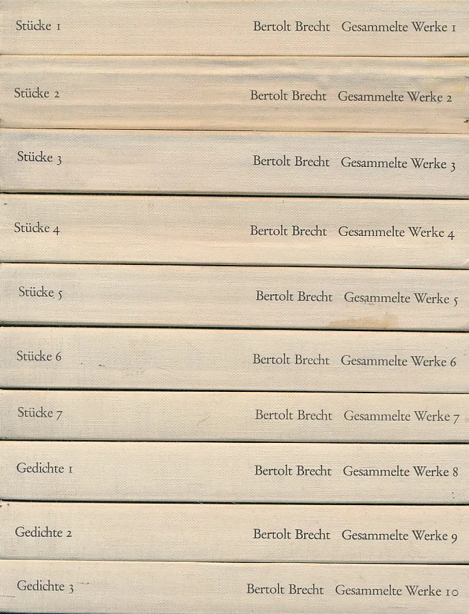 Bertolt Brecht, Gesammelte Werke in 20 Bänden : werkausgabe edition suhrkamp.