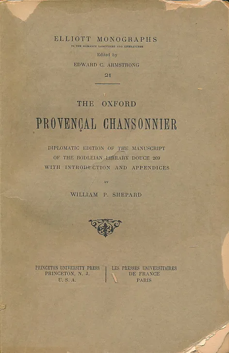 The Oxford Provencal Chansonnier