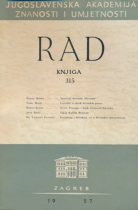 Rad JAZU 315/1957