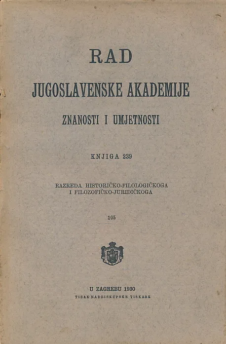 Rad JAZU 239/1930
