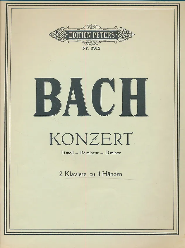 Edition Peters Nr. 2912 J.S. Bach Konzert d-moll/ D Minor