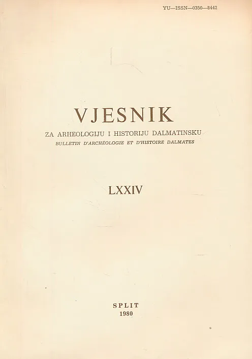 Vjesnik za arheologiju i historiju dalmatinsku LXXIV
