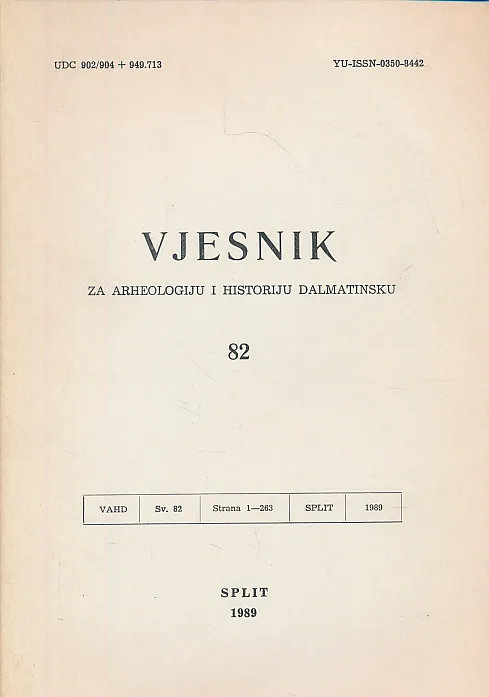 Vjesnik za arheologiju i historiju dalmatinsku 82/1989