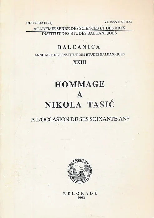 Hommage a Nikola Tasić (Balcanica XXIII)